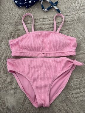 wonder nation Pink Textured Two-Piece Bikini Set